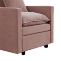 Chenille Fabric Comfy Deep Single Seat Sofa Upholstered Reading Armchair Living Room Pink Wood Foam Chenille 1 Seat