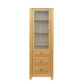 Rattan Door Bookshelf Display Case With Drawer