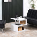 Dfw Coffee Tables For Living Room Modern Black Coffee Table With S Shaped 3 Tiers Open Storage Shelf Matte Center Sofa Tea Table For Home Office Furniture White 19.70