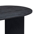 Length 39.37 Inch Modern Coffee Table,Mdf Oval Coffee Table For Living Room,Small Coffee Table With Sturdy Pedestal For Apartment,Bedroom,Black Black Mdf