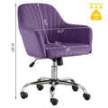 Accent Chair Modern Home Office Leisure Chair With Adjustable Velvet Height And Adjustable Casters Purpie Purple Cotton Velvet