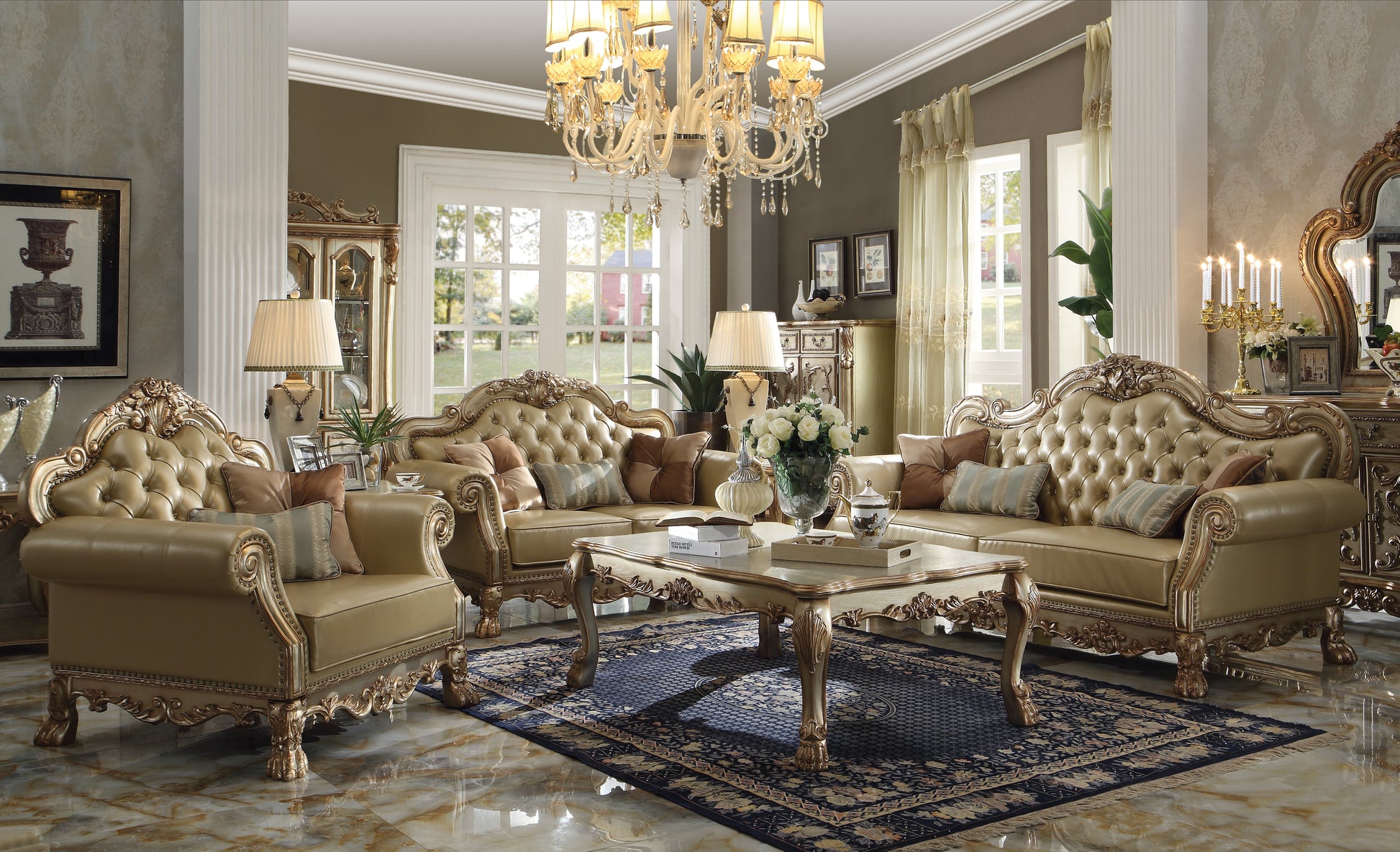 Gold Patina And Bone End Table With Claw Leg Beige Gold Primary Living Space Traditional Square Wood Plastic