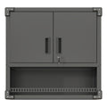 Metal Wall Mounted Tool Storage Cabinet With Locking Door And 1 Shelf 1 Opened Drawer For Garage Warehouse,Office,Assembly Required Black Modern Metal