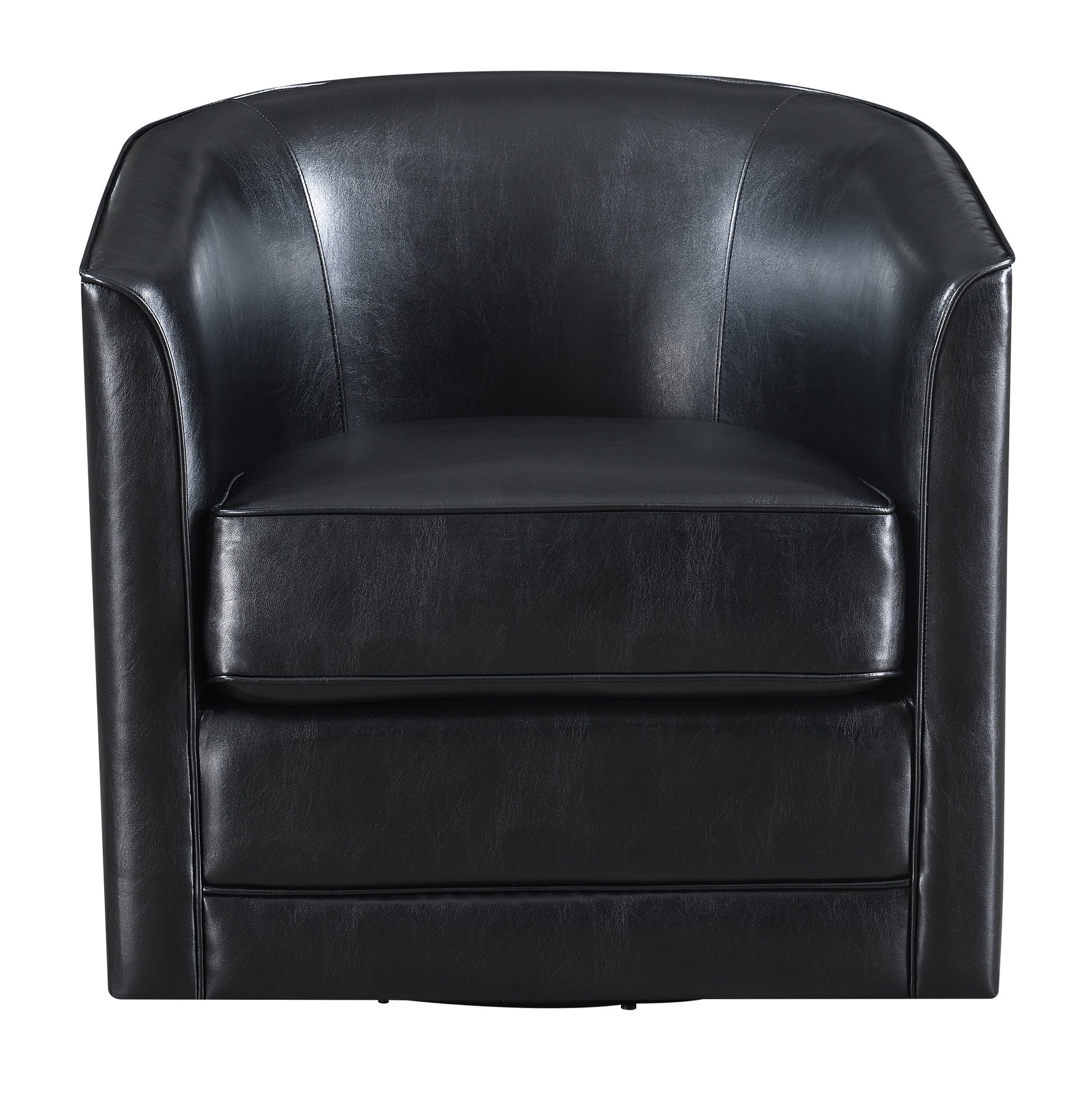 Little Black Swivel Accent Chair Black Foam Engineered Wood