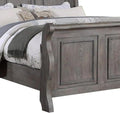 Grey Sleigh Design Headboard Fb 1Pc Eastern King Size Panel Bed Beautiful Wooden Bedroom Furniture Antique Gray Oak Finish Box Spring Required King Antique Gray,Gray Wood Bedroom