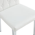 Table And Chair Set, Modern Minimalist White Marble Textured Rectangular Dining Table. Suitable For Restaurants And Living Rooms. Soft Cushion Seats.F 1280 White Mdf