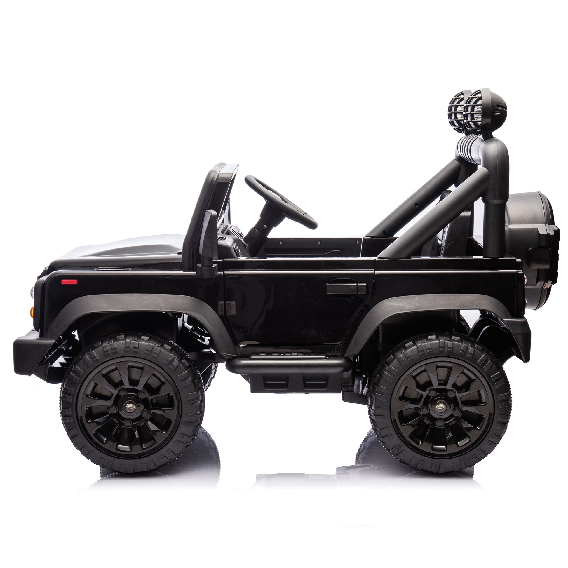 Licensed Land Rover Defender Volta 5008 24V Kids Ride On Car W Parents Control,2Wd,Four Wheel Suspension,Bluetooth,Mp3,Music,Adjustable Volume,Power Display,Led Lights,Speeds 1.86 3.11Mph For Kids 3 7 Black Polypropylene