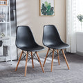 Dining Room,Living Room Chair,Set Of 2,Black Natural Black Plastic