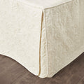 3 Piece Split Corner Pleated Quilted Bedspread Cream King Cream Polyester