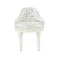 Dorothy Chair W Swivel, Pearl White Synthetic Leather & Ivory Bd02272 Ivory Wood