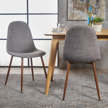 Dining Chair Light Grey Fabric