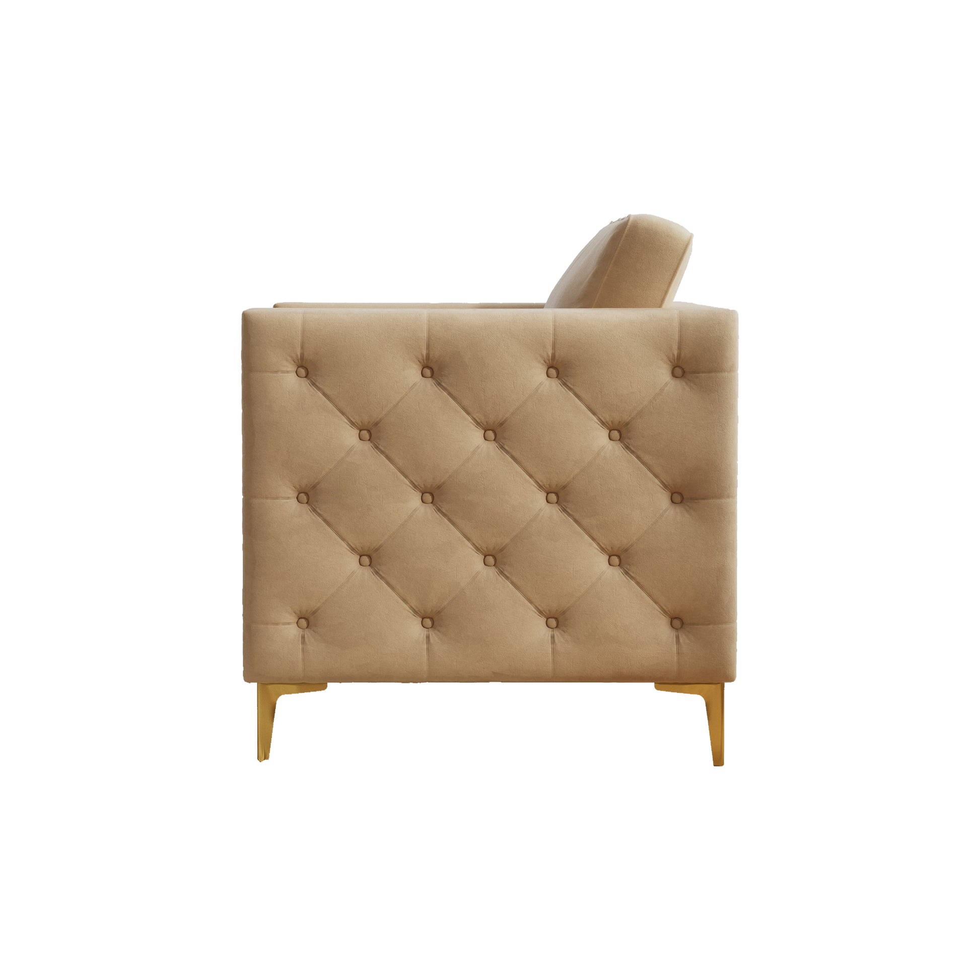 Accent Chair For Living Room Upholstered Arm Chair With Metal Legs Velvet Khaki Khaki Foam Fabric