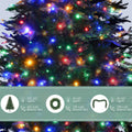 6Ft Pre Lit Aspen Fir Artificial Christmas Tree With Wreath & Garland,Grass Green Xmas Tree With 380 Multi Color Led Lights, 11 Lighting Modes, 861 Pe Branch Tips, For Indoor Holiday Decor Green Polyethylene