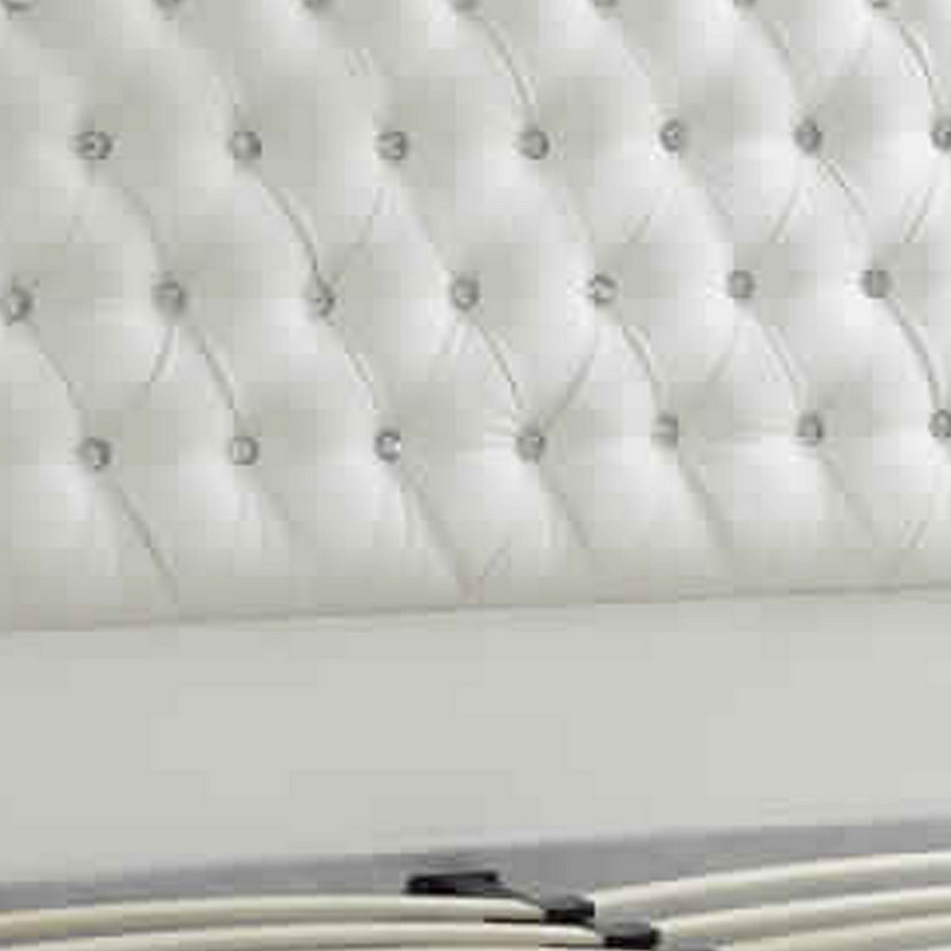 Grandiose Queen Size Bed With Large Tufted Headboard White Queen White Wood Fabric