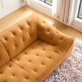 Wks10O Orangeset Sofa, Durable Fabric, Solid Wood Frame Orange Fabric 2 Seat