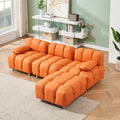 123 Orange Polyester Blend 3 Seat