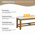 Farmhouse 6 Piece 60Inch Extendable Pedestal Dining Table Set With 18Inch Removable Leaf, 44Inch Bench And 4 Ladder Back Dining Chairs, Dark Brown Wood Dining Room Solid Wood Rubberwood Oval Dining Table With Bench Wood Wood Dark Brown Ladder Back Seats