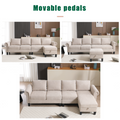 Arrived Convertible Sectional Sofa With Storage,L Shaped Sofa,Four Seater Sofa,Modern Linen Fabric Sectional Couches For Living Room, Beige Beige Polyester Wood Primary Living Space Medium Soft Cushion Back Modern Wood 4 Seat