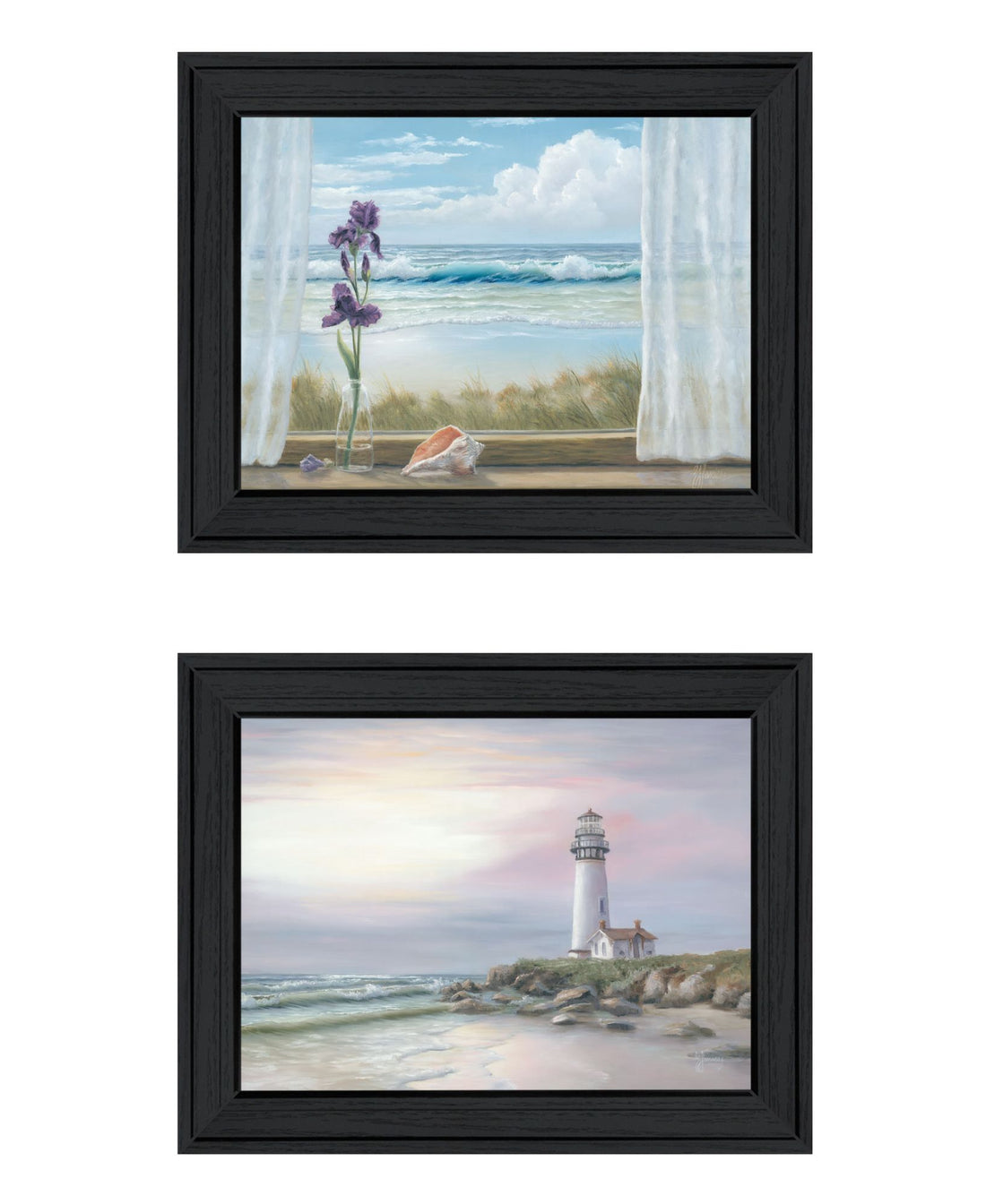 "Lighthouse At Sunset" Framed Wall Art For Living Room, Wall Art Print For Home Decor, Bedroom Wall Art By Georgia Janisse Multicolor Wood Paper