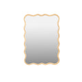 Solid Wood Wavy Rectangle Mirror Natural Wood40