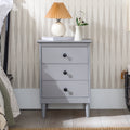 Classic 3 Drawer Solid Wood Nightstand White White Mdf Pine