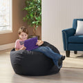 Chrisholm Black Bean Bag 25 In. X 34 In. X 34 In. Black Fabric