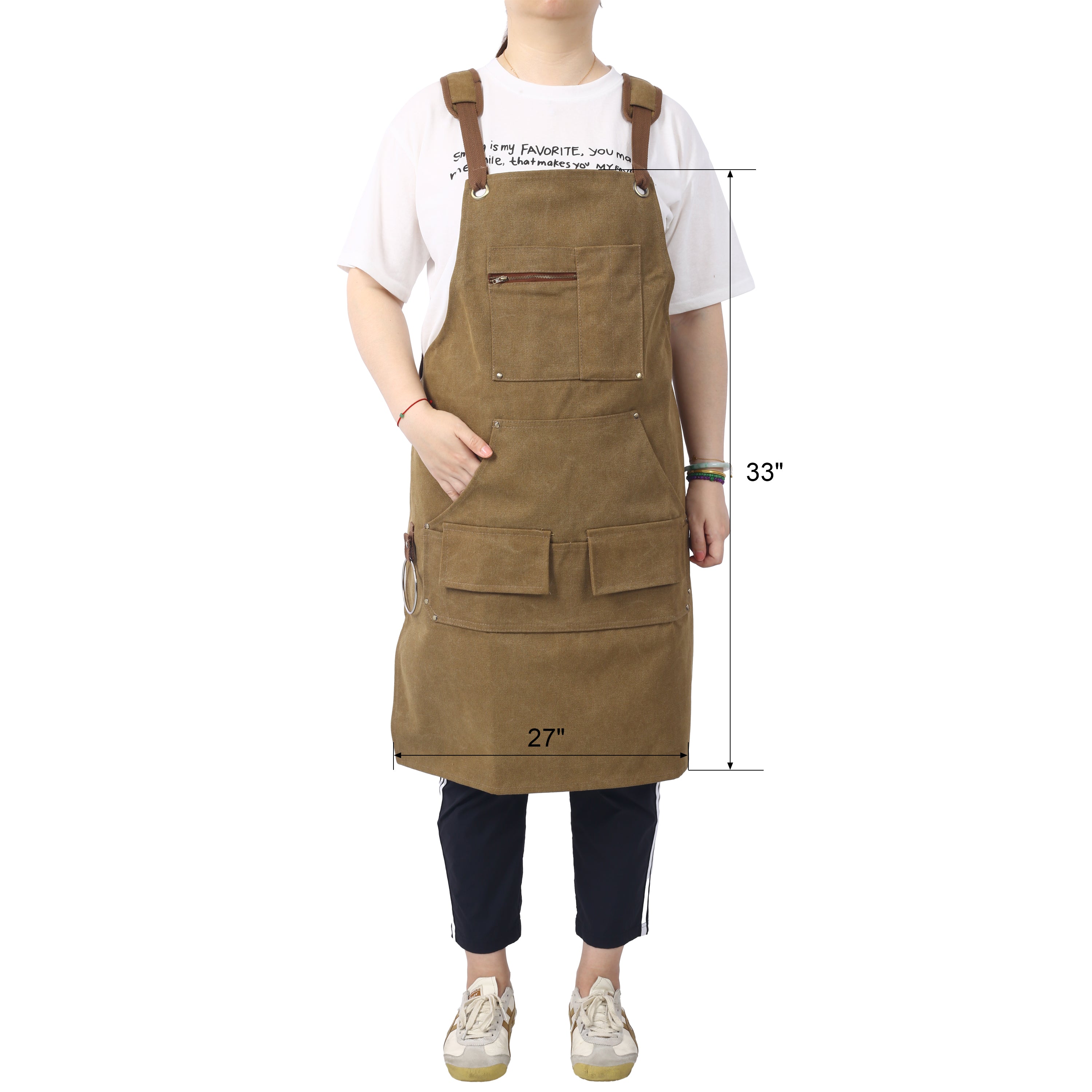 Long Heavy Duty Canvas Tool Apron, Carpenter Aprons, Woodworking Apron