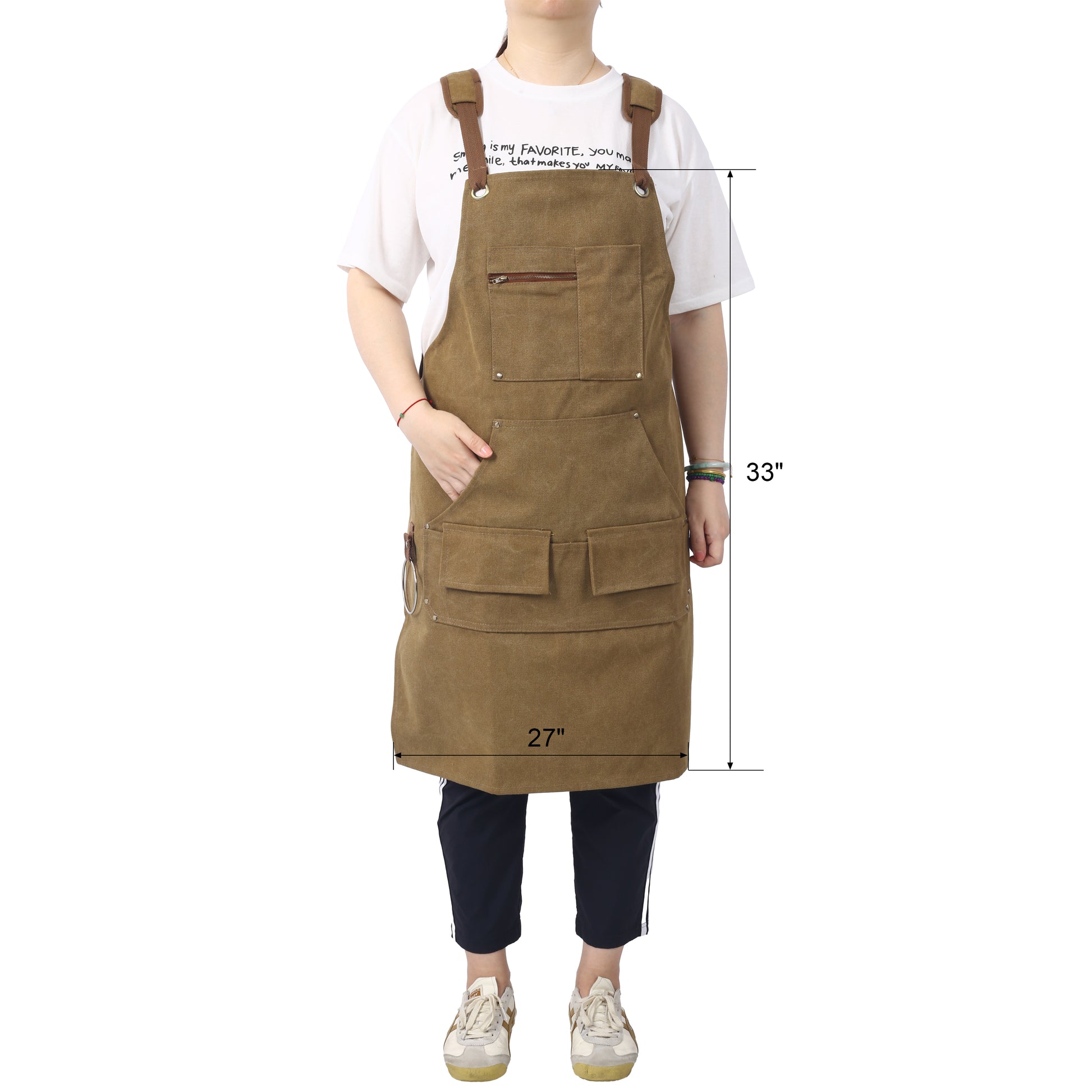 Generic Men's Woodworking Apron With 9 Tool
