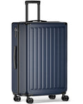 28 Inch Checked Travel Luggage With Tsa Lock&Spinner Wheels, Abs Pc Hardside Lightweight Suitcase Blue Abs Pc