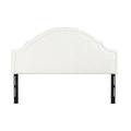 Catherine Upholstered King Headboard, Antique White Woven Antique White Foam Fabric