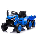 12V Kids Ride On Electric Tractor Black Knight,Kids Ride On Toy.2Wd,Non Skid Tires, Steering Wheel, Foot Pedal,With Removable Storage Tug,Light,Bluetooth,Music,Mp3,Usb,Power Display For Kids Aged 2 3. Blue 50 99 Lbs Polypropylene