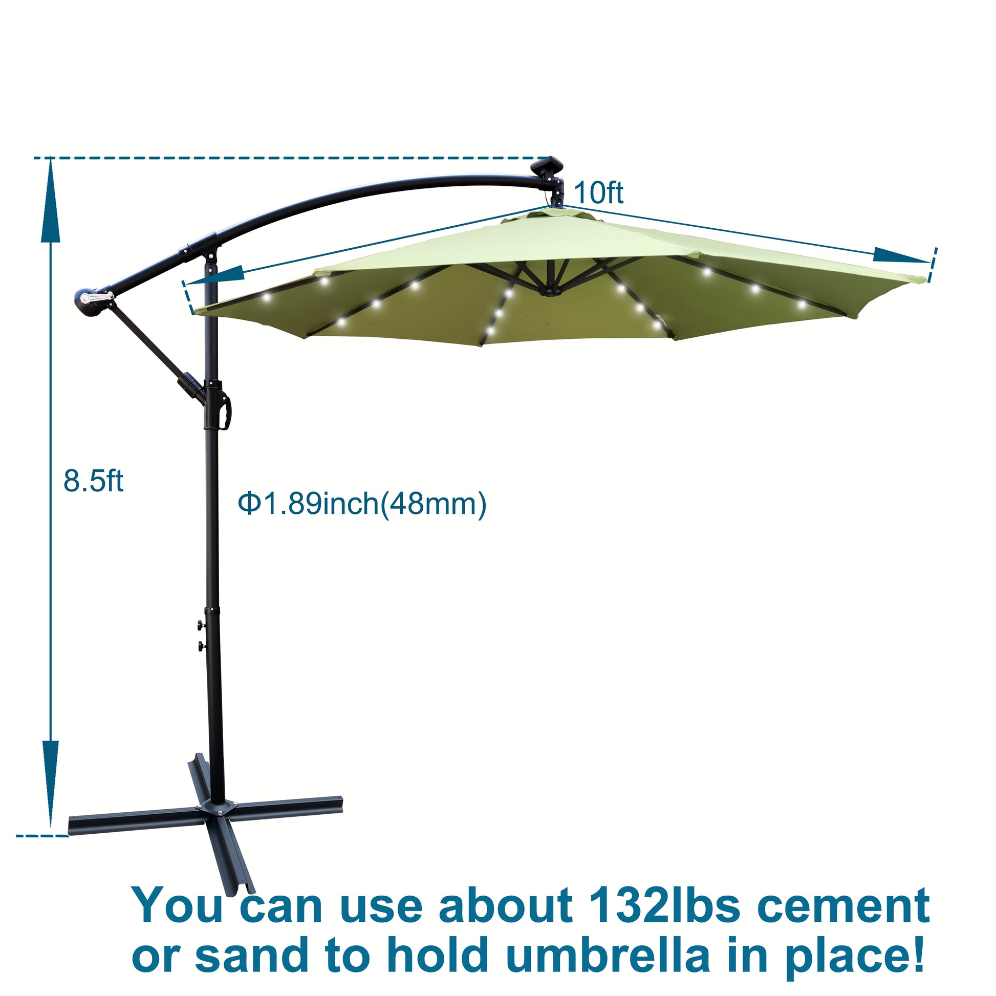 10 ft Outdoor Patio Umbrella Solar Powered Led Lighted Sun Shade Market Waterproof 8 Ribs Umbrella With Crank And Cross Base For Garden Deck Backyard 10 ft Outdoor Patio Umbrella Solar Powered Led Lighted Sun Shade Market Waterproof 8 Ribs Umbrella With Crank And Cross Base For Garden Deck Backyard