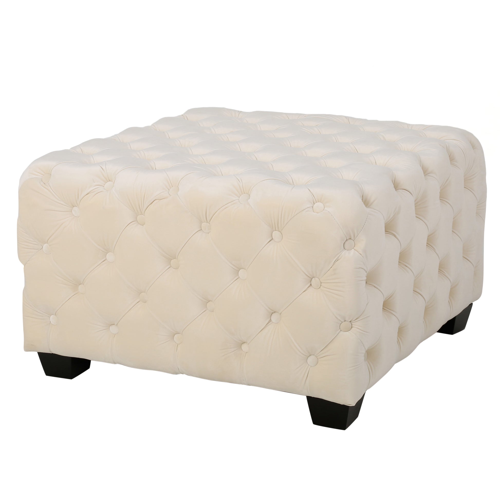 Ottoman Ivory Velvet