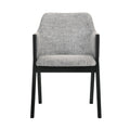 Renzo Light Gray Fabric And Black Wood Dining Side Chairs Set Of 2 Gray Wood Fabric