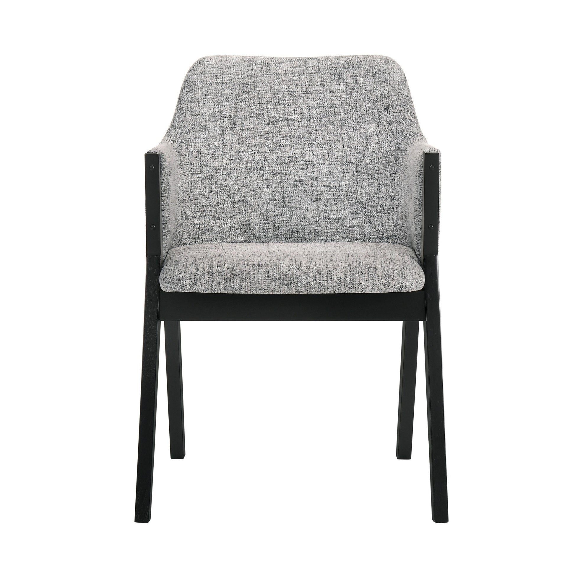 Renzo Light Gray Fabric And Black Wood Dining Side Chairs Set Of 2 Gray Wood Fabric