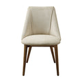 Willene Side Chair Set 2 , Beige Fabric & Walnut Finish Dn03146 Beige Wood