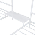 Metal Double Twin Size Triangular House Beds With Built In Table, White Box Spring Not Required Twin White Metal Metal