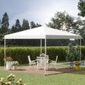 Outsunny 13' X 13' Pop Up Canopy Tent, Instant Sun Shelter, Tents For Parties, Height Adjustable, With Wheeled Carry Bag For Outdoor, Garden, Patio, Parties, White White Steel