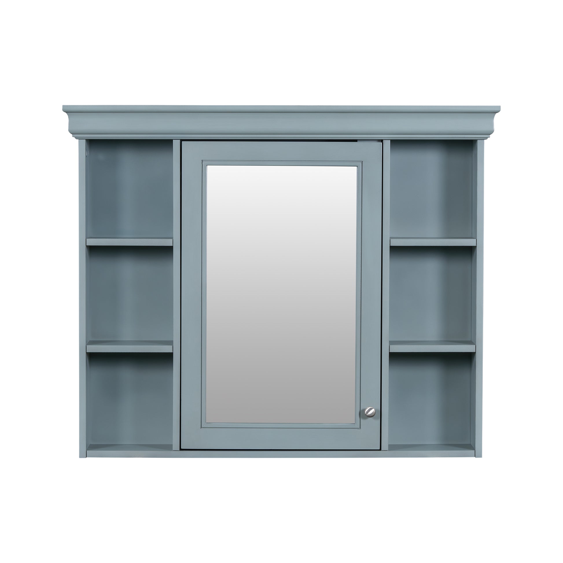 35'' x 28'' Blue Wall Mounted Bathroom Storage Cabinet blue-5+-adjustable shelves-bathroom-wall