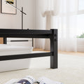 Queen Size Metal Bed Frame With Wooden Headboard, Rgb Lights, Charger, Storage Shelf, Noise Free, No Box Spring Needed, Black Box Spring Not Required Queen Black Metal Bedroom Bed Frame Metal & Wood