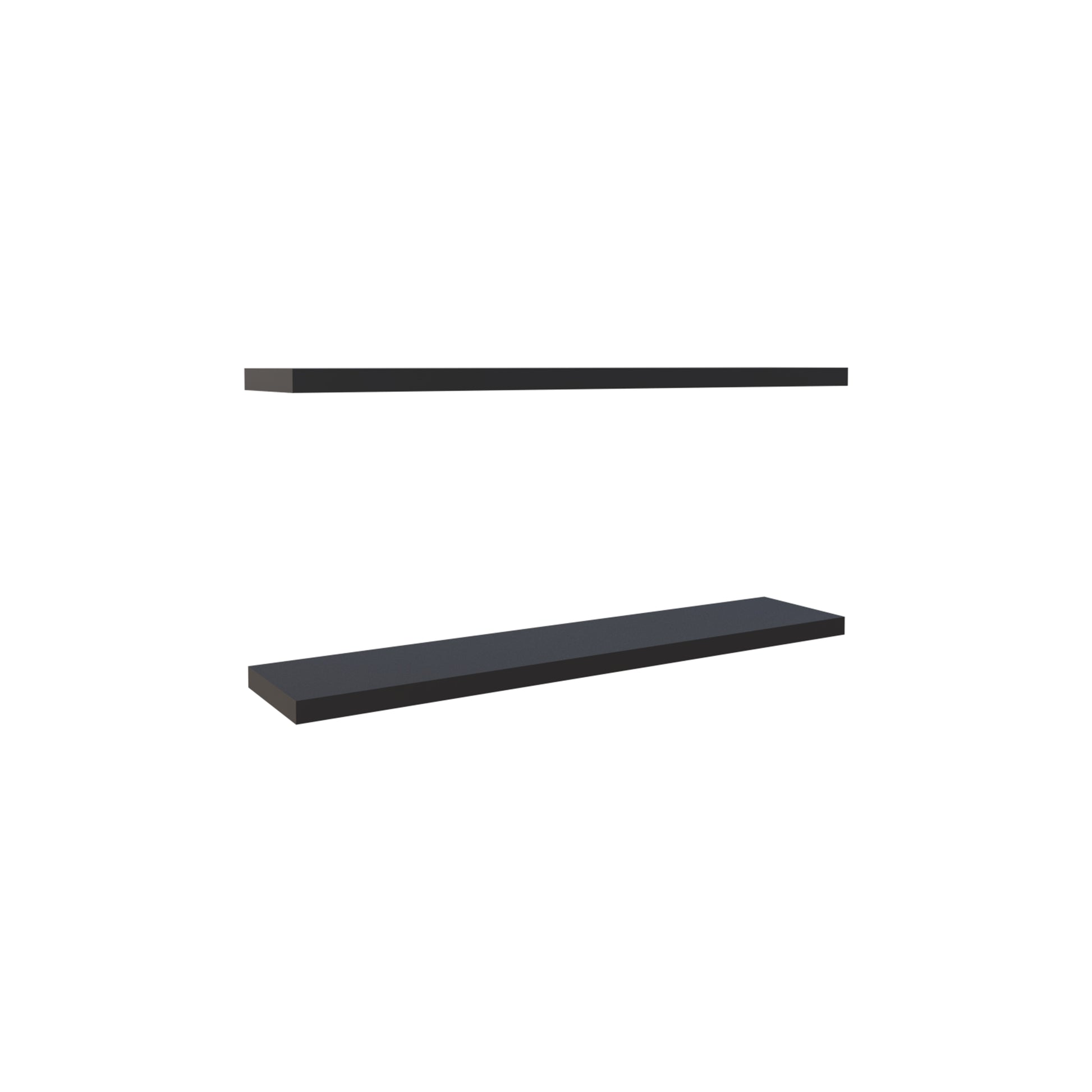 Ecco 47" Wide Floating Shelves Set Of 2, Shelves For Wall Decor For Bedroom, Bathroom Storage Shelves, Book Shelves For Living Room 2 Or Less Black Horizontal Primary Living Space Open Back Modern