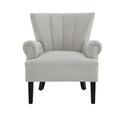 Modern Accent Living Room Chairs,Polyester Armchair Club Chair With Channel Back, Accent Chair For Living Room, Bedroom Reading Room, Soft Fabric, Wooden Leg, Light Grey Grey Primary Living Space Modern Foam Plywood
