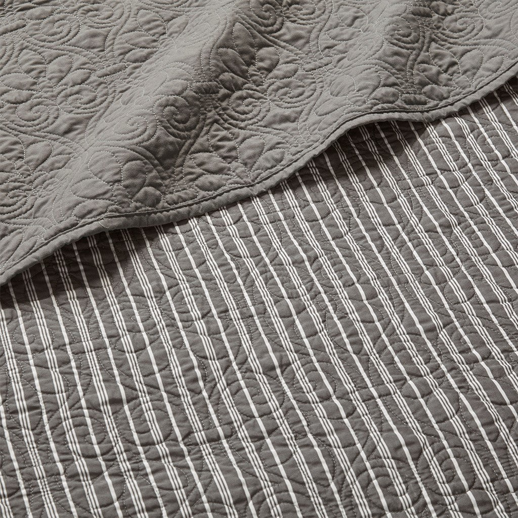 6 Piece Reversible Daybed Cover Set Dark Grey Daybed Dark Grey Cotton