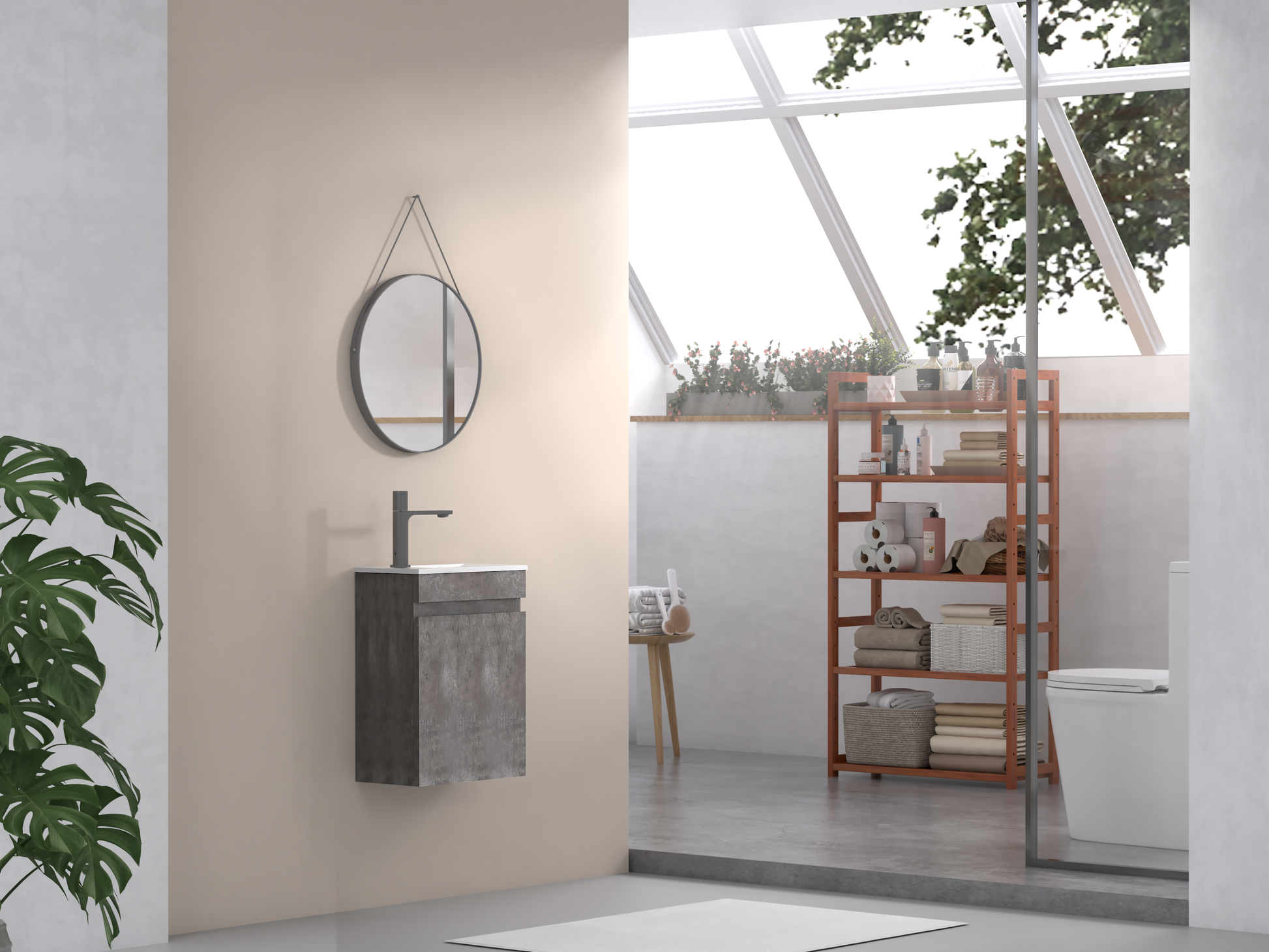 16" Floating Bathroom Vanity with Sink, Wall Mounted grey-1-bathroom-wall mounted-plywood