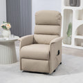Homcom Power Lift Recliner Chair For Elderly, Easy Assembly, Fabric Lift Chair With Remote Control, Side Pockets For Living Room, Beige Beige Polyester