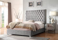 Artet Gray Queen Upholstered Bed Queen Gray Foam Solid Wood