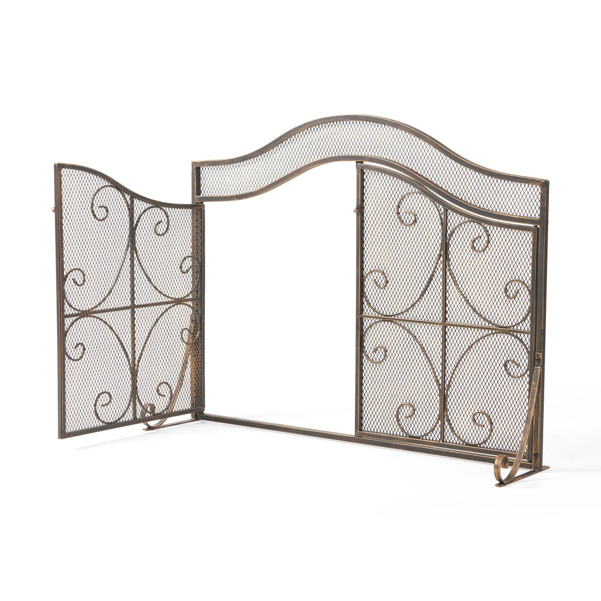 Fire Screen Black Gold Iron