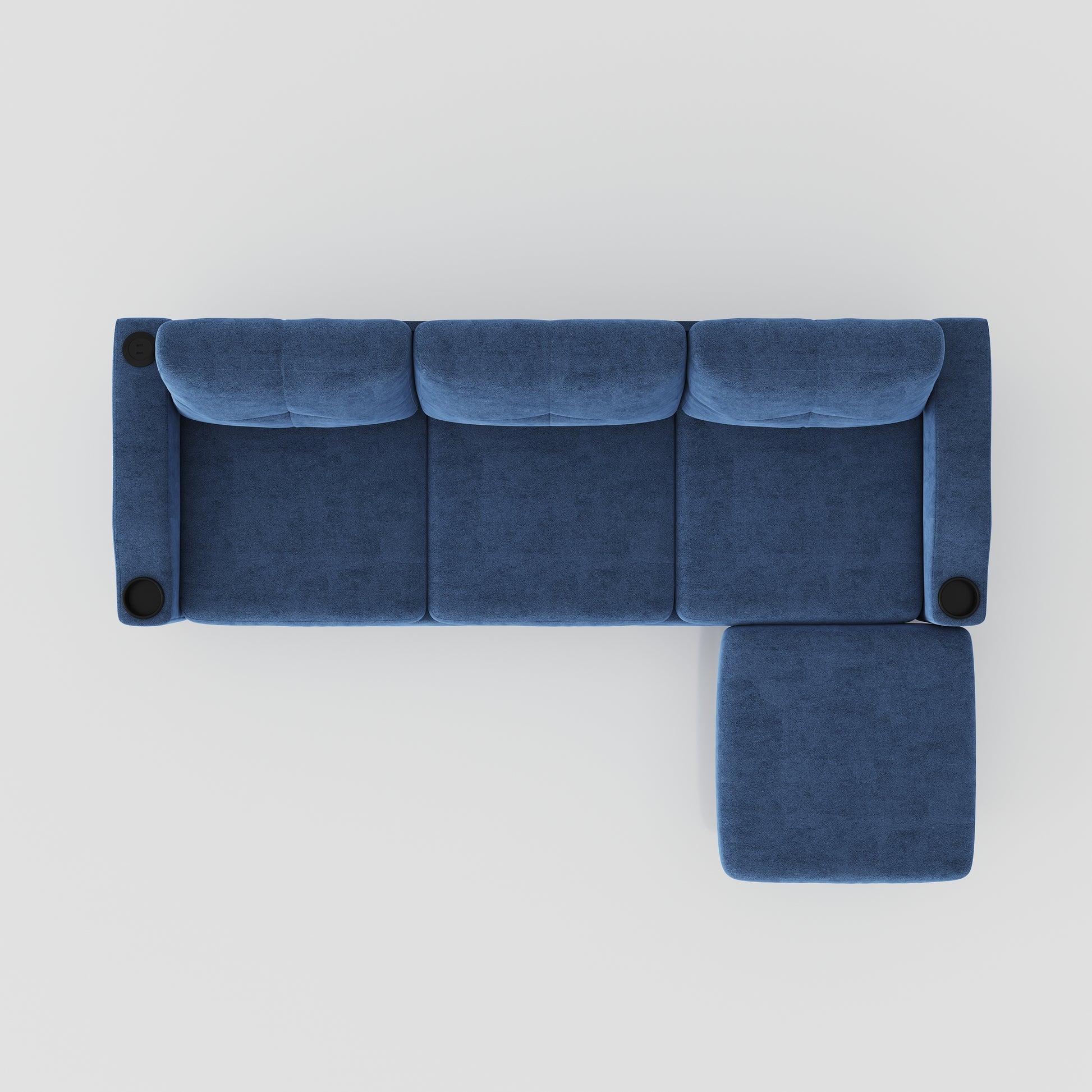 Convertible Combination Sofa Sofa L Shaped Sofa With Storage Cabinet Footstool, Living Room Navy Blue Sofa, Living Room Bedroom Office Small Space 3 Seater Combination Sofa Navy Blue Metal 3 Seat