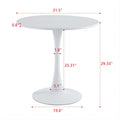 Modern White Round Dining Table, 31.5'' Diameter Solid Metal Base Coffee Table White Metal