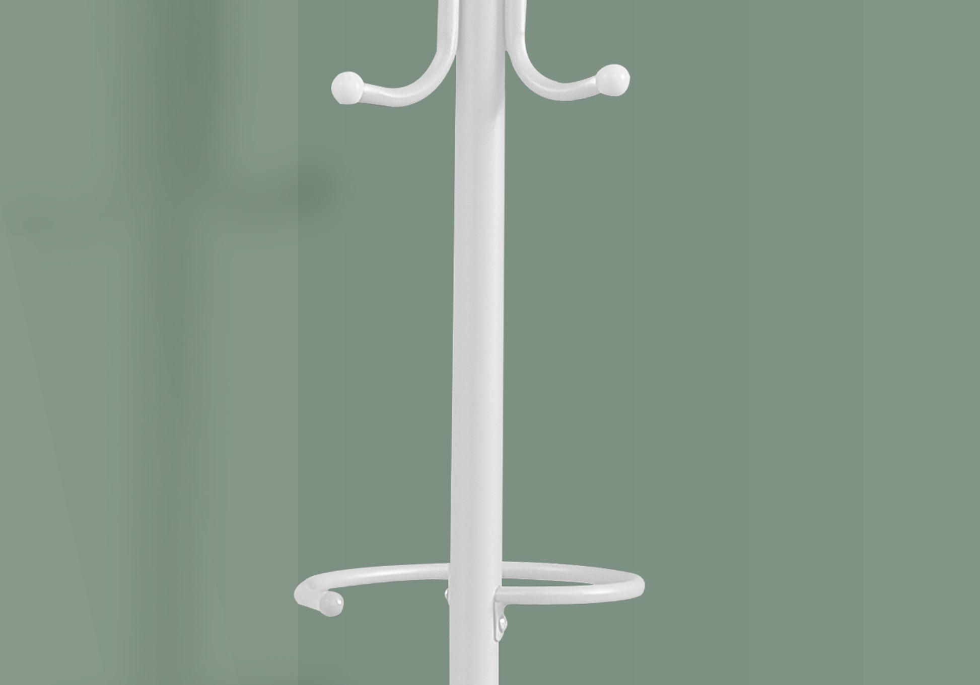 Coat Rack, Hall Tree, Free Standing, Hanging Bar, 6 Hooks, Entryway, 68"H, Bedroom, White Metal, Contemporary, Modern White Metal